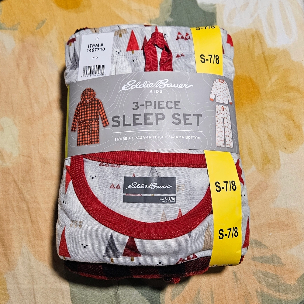 Eddie Bauer - Kids' Red and Black Plaid Sleep Set